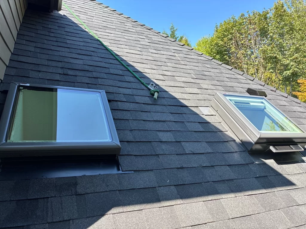 Roof after Installation of roofing and Skylights