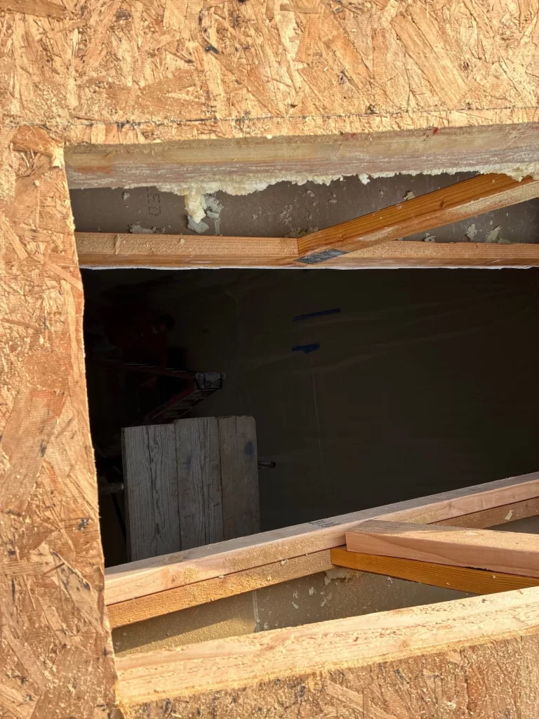 Hole Cut In Roof For Skylight